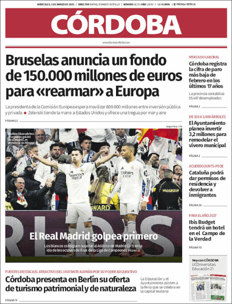 Portada de Diario de Córdoba (España)