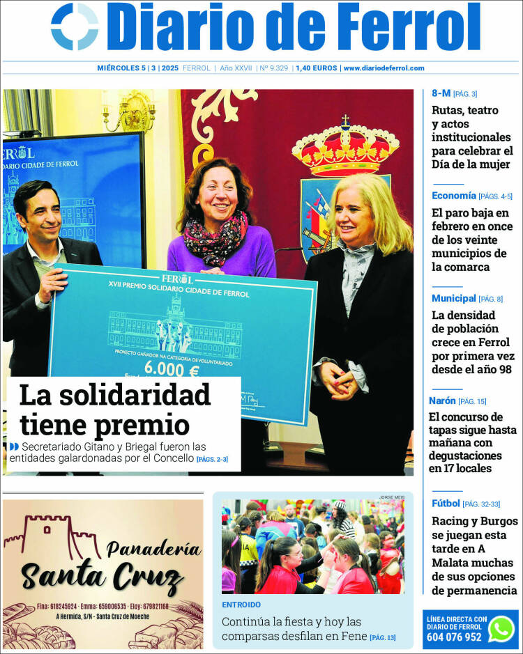 Portada de Diario de Ferrol (España)