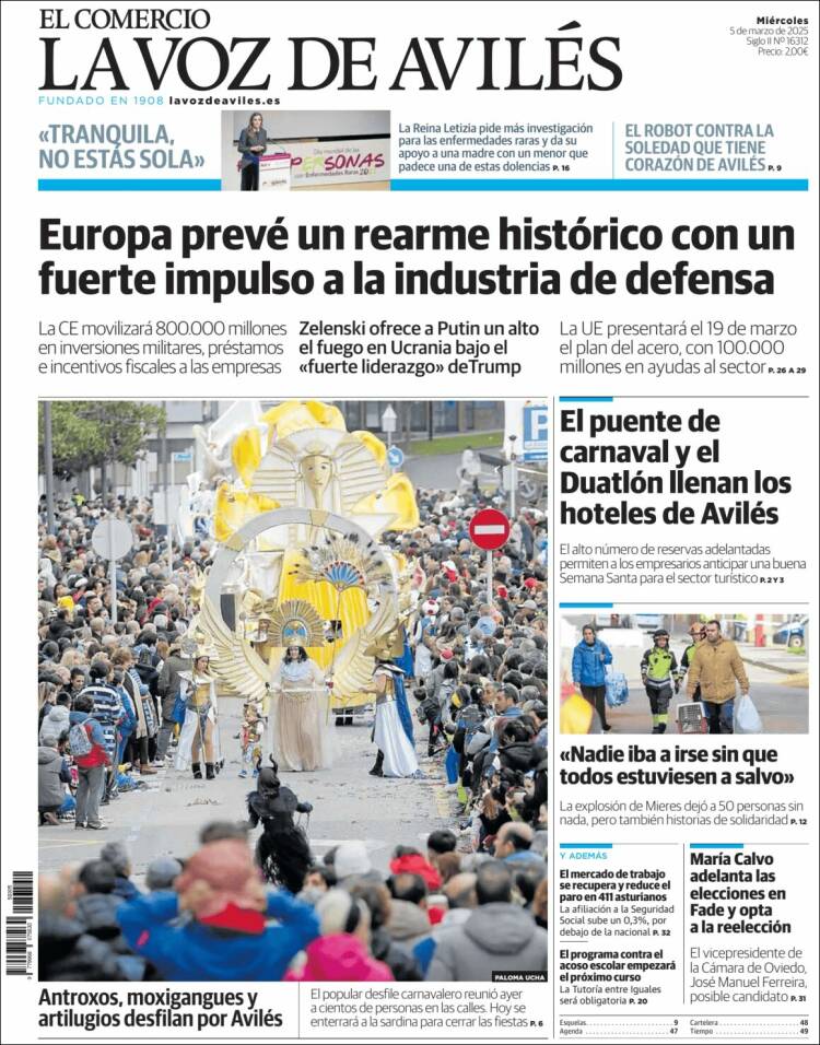 Portada de El Comercio - Avilés (España)