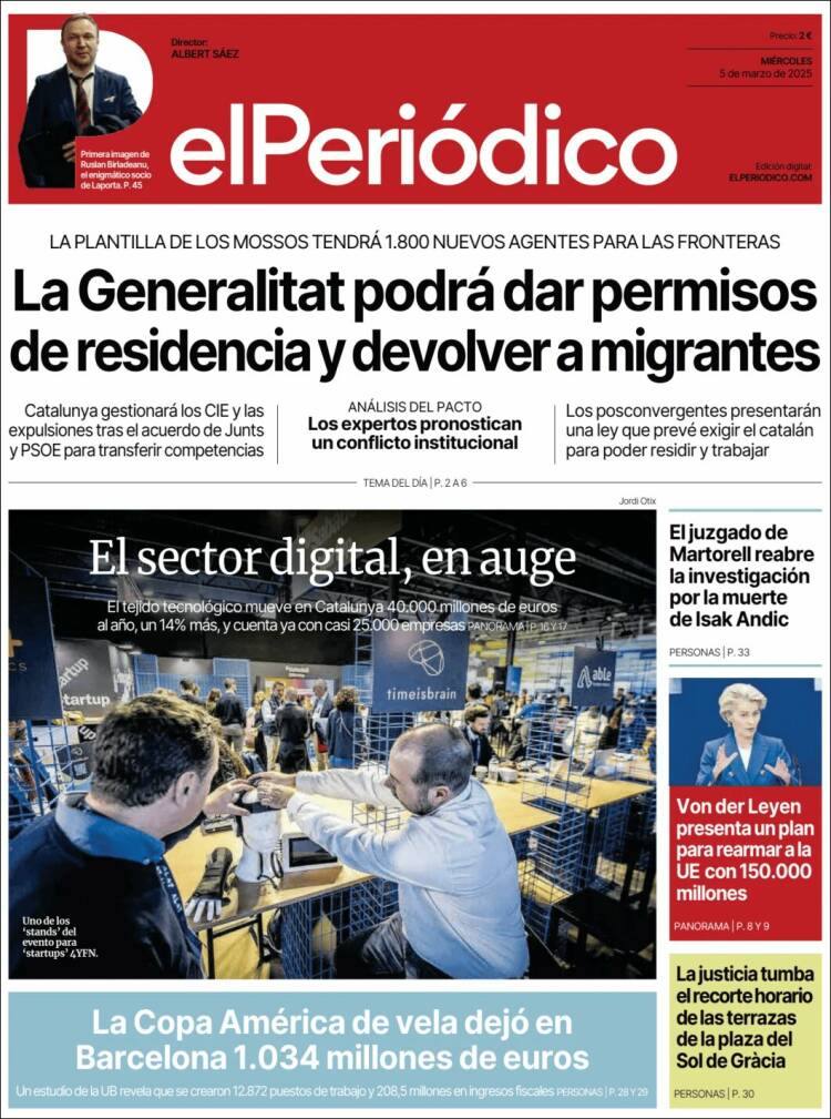 Portada de El Periódico (España)