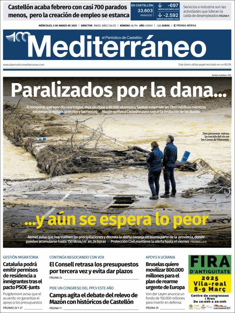 Portada de El Periódico Mediterraneo (España)