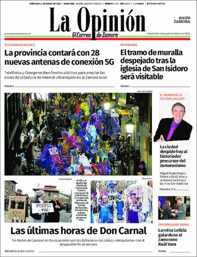 Portada de La Opinión - El Correo de Zamora (España)