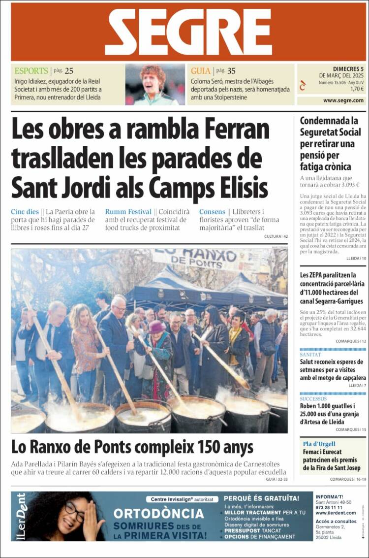 Portada de Segre (España)