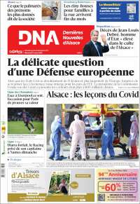 Portada de Les Dernières Nouvelles d'Alsace (Francia)