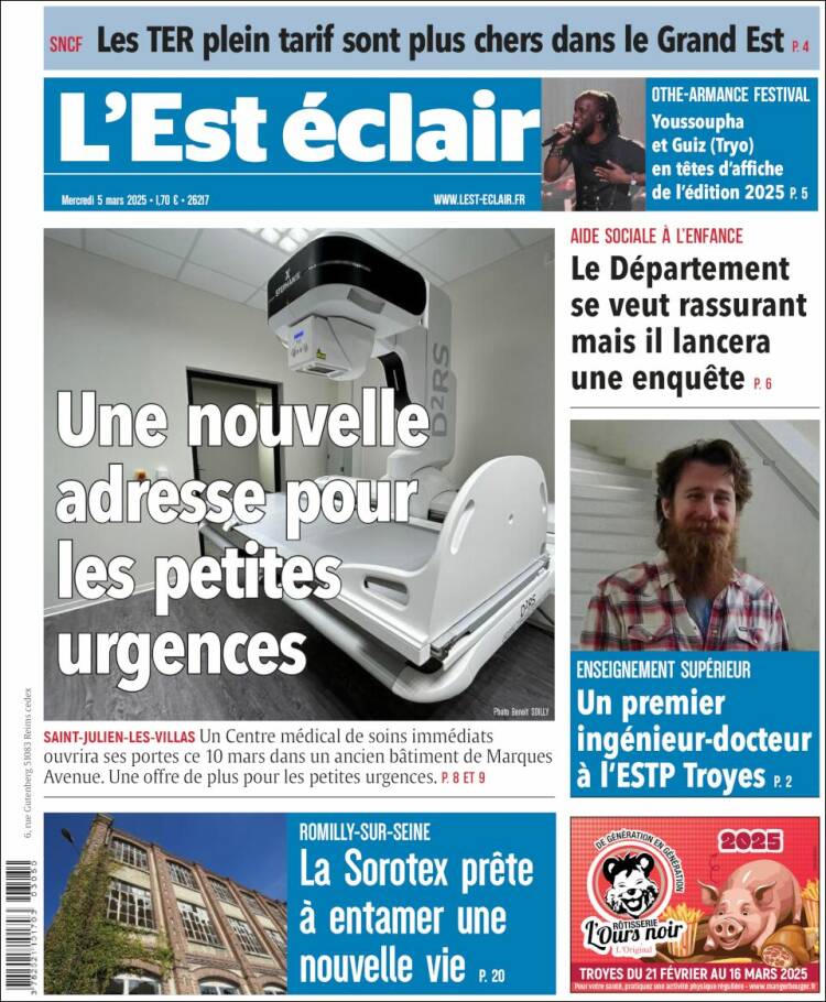 Portada de L'Est Eclair (Francia)