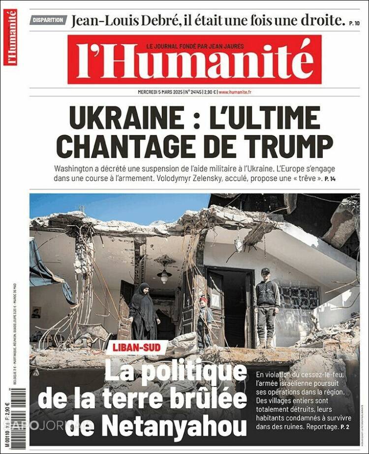 Portada de l'Humanite (Francia)