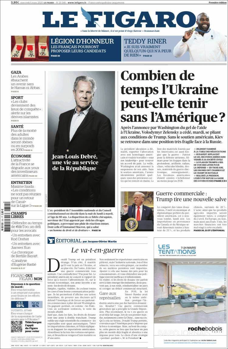 Portada de Le Figaro (Francia)