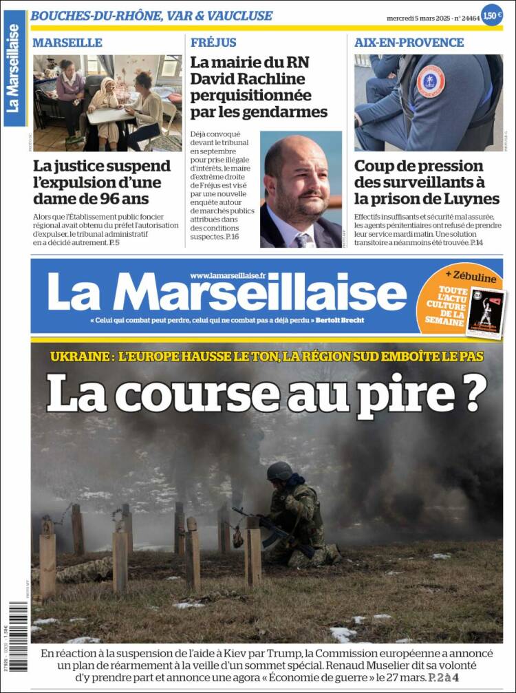 Portada de La Marseillaise (Francia)