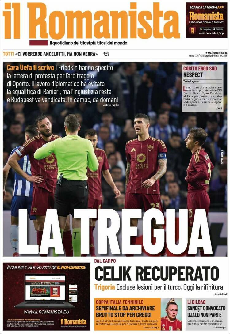 Portada de Romanista (Italia)