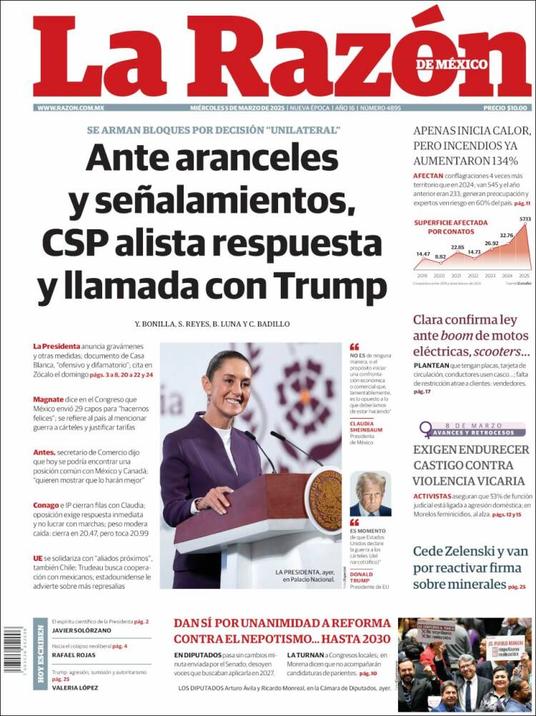 Portada de La Razón (México)