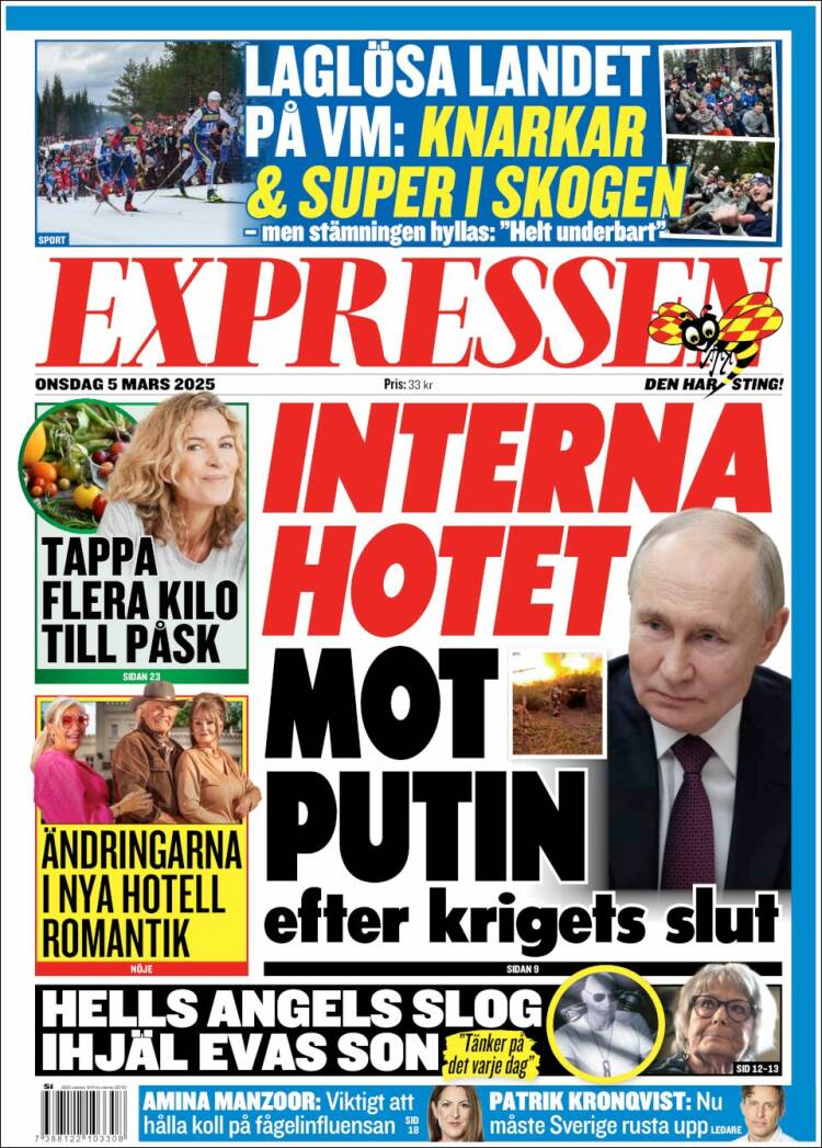 Portada de Expressen (Suecia)