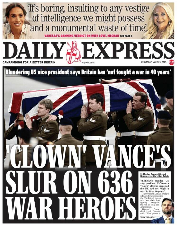 Portada de Daily Express (Reino Unido)
