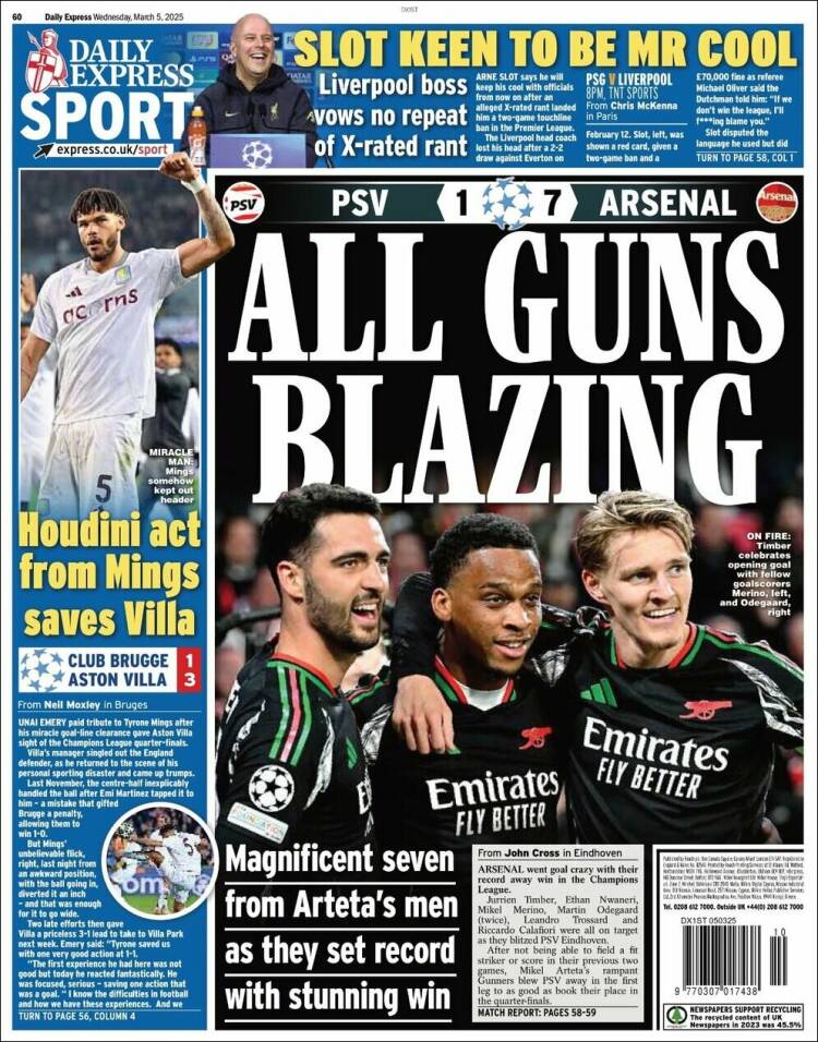 Portada de Express Sport (Reino Unido)