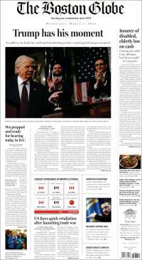 Portada de Boston Globe (USA)