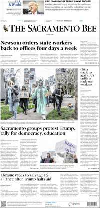 Portada de The Sacramento Bee (USA)