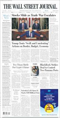 Portada de Wall Street Journal (USA)