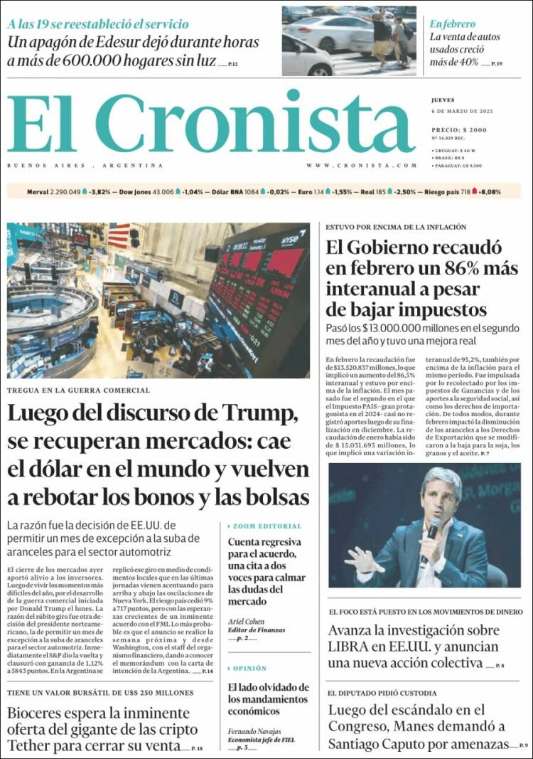 Portada de El Cronista Comercial (Argentina)