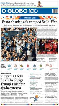 Portada de O Globo (Brasil)