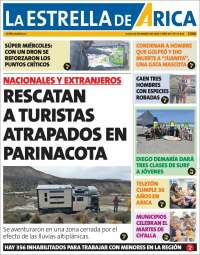 Portada de La Estrella de Arica (Chile)