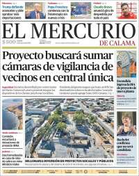 Portada de El Mercurio - Calama (Chile)