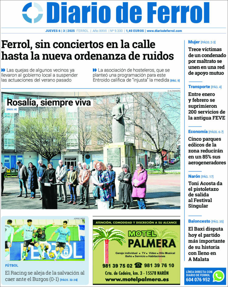 Portada de Diario de Ferrol (España)