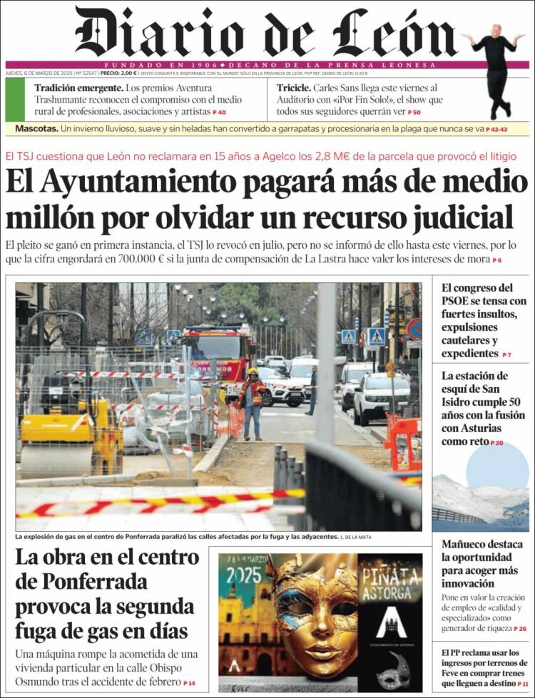 Portada de Diario de León (España)