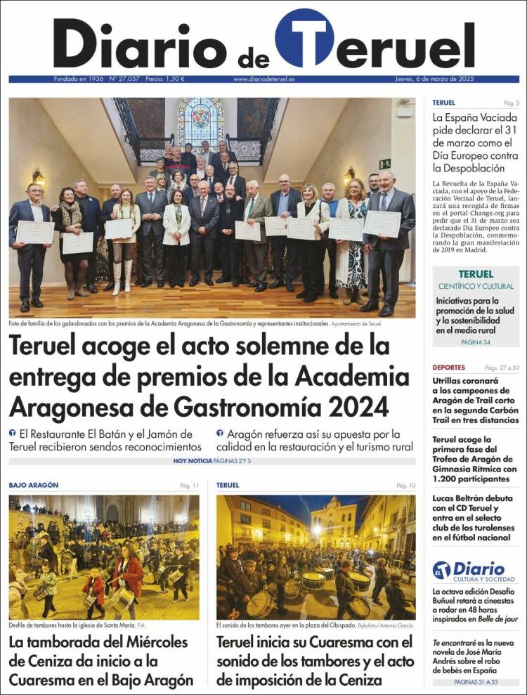 Portada de Diario de Teruel (España)