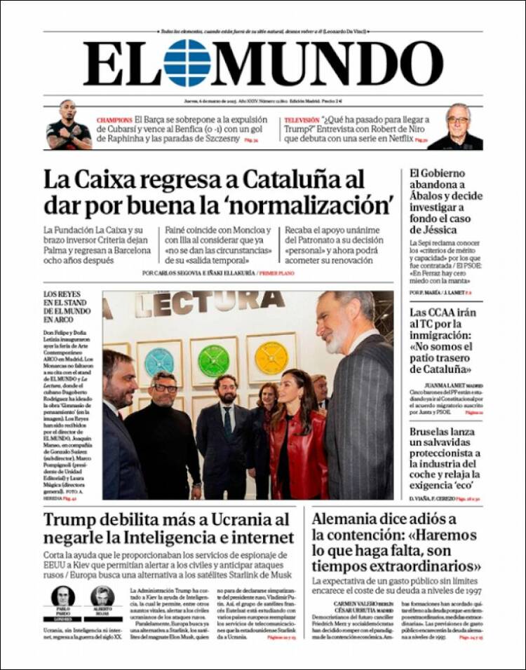 Portada de El Mundo (España)