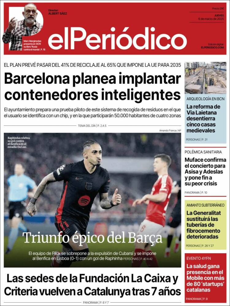 Portada de El Periódico (España)