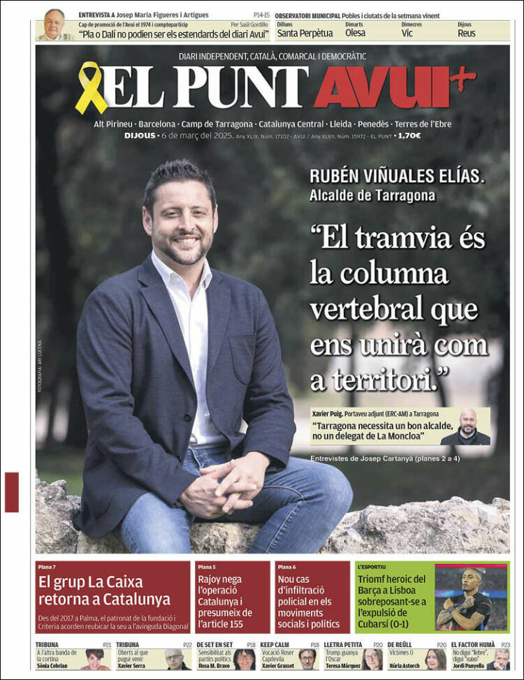 Portada de El Punt Avui (España)