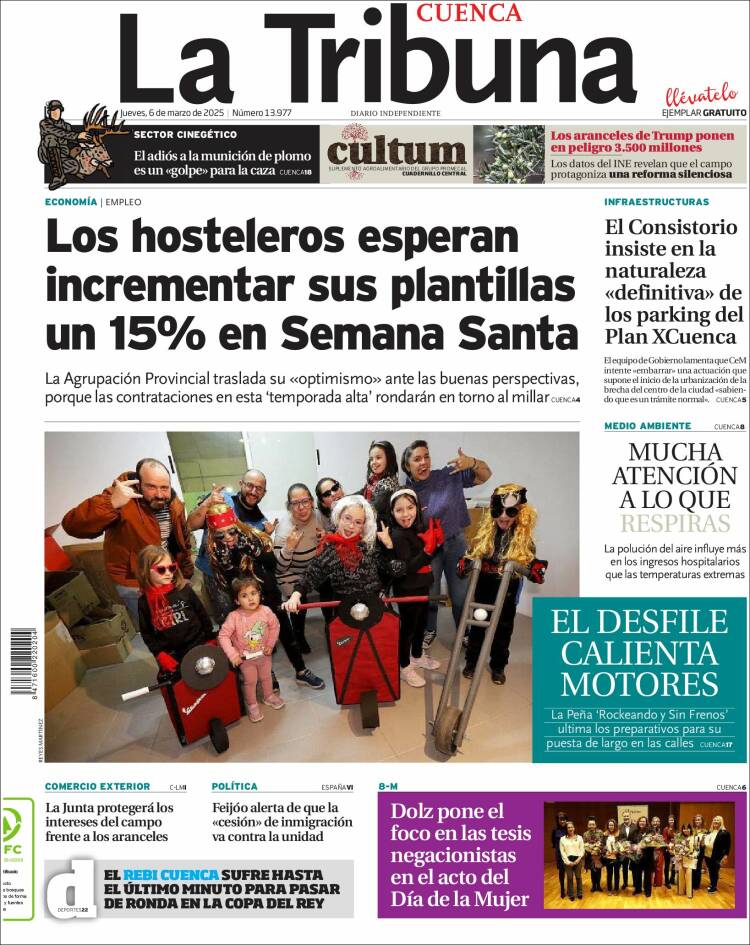 Portada de La Tribuna de Cuenca (España)