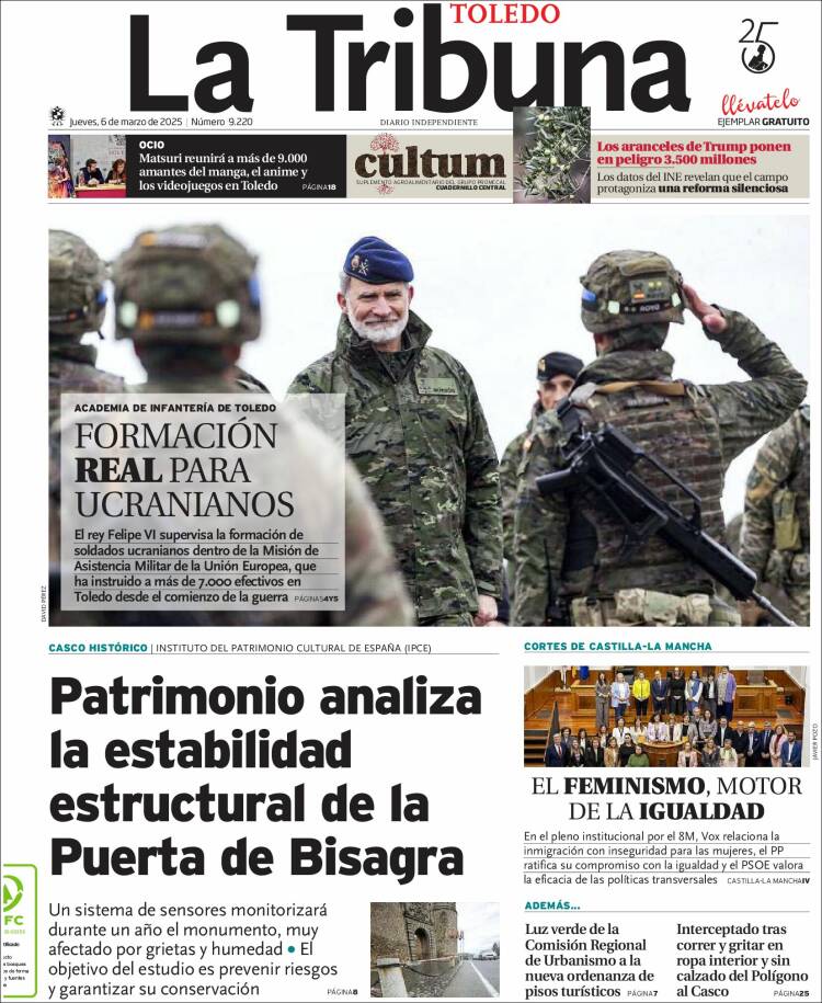 Portada de La Tribuna de Toledo (España)