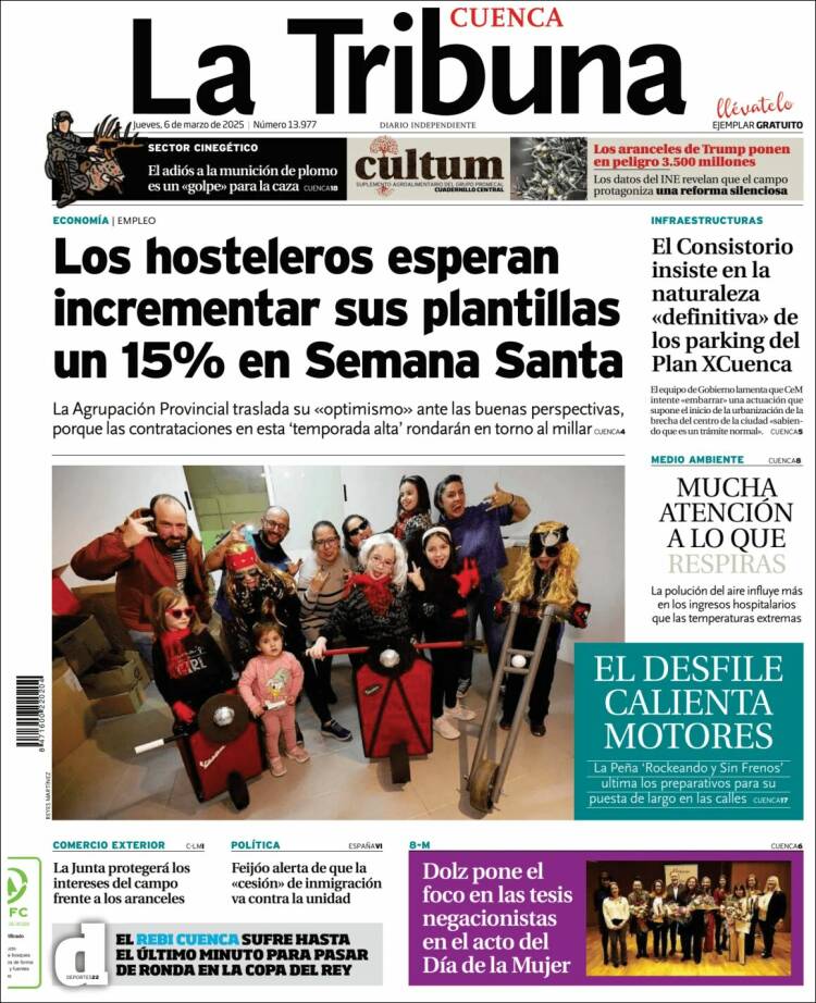 Portada de La Tribuna de Cuenca (España)