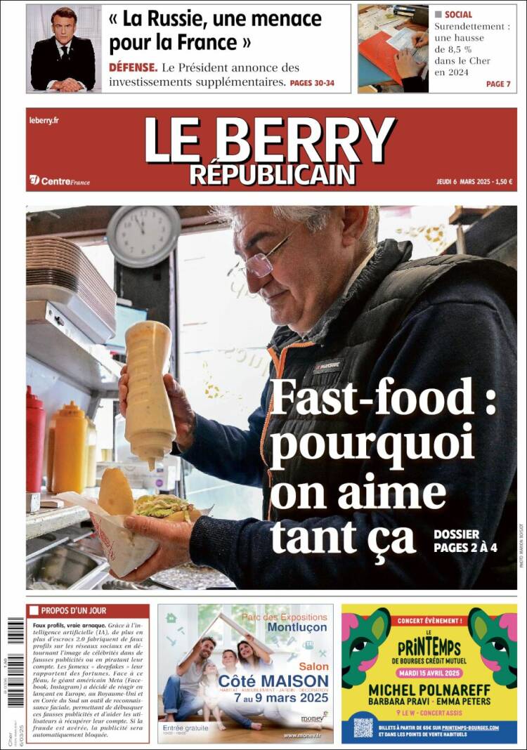 Portada de Berry Republicain (Francia)