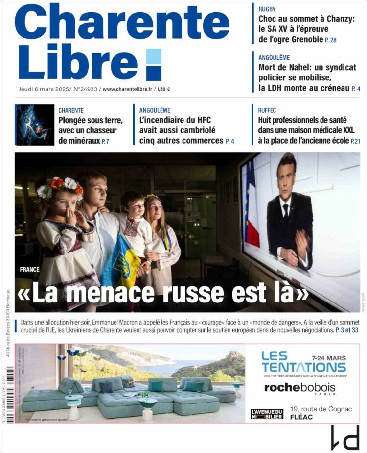 Portada de Charente Libre (Francia)