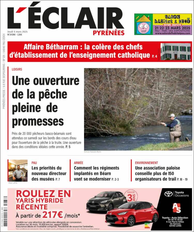 Portada de L'Eclair des Pyrénées (Francia)