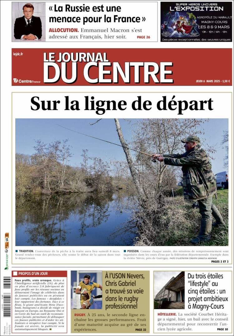 Portada de Le Journal du Centre (Francia)