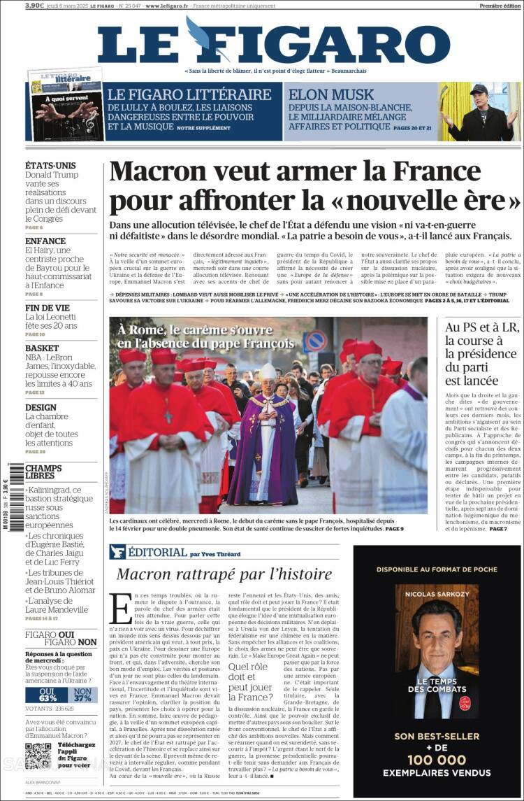 Portada de Le Figaro (Francia)