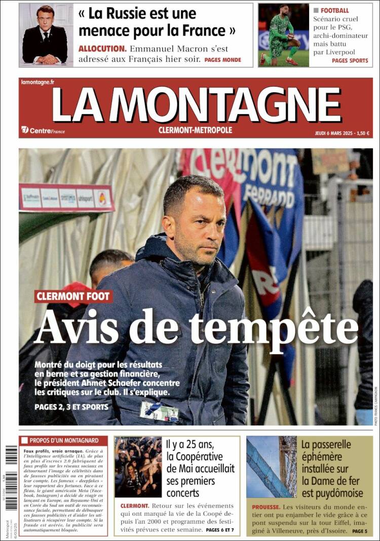 Portada de La Montagne (Francia)