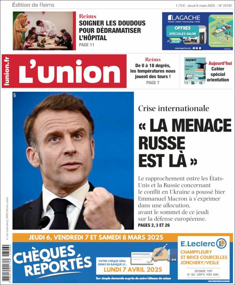 Portada de L'Union (Francia)