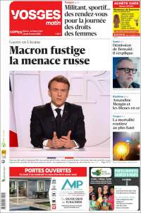 Portada de Vosges Matin (Francia)