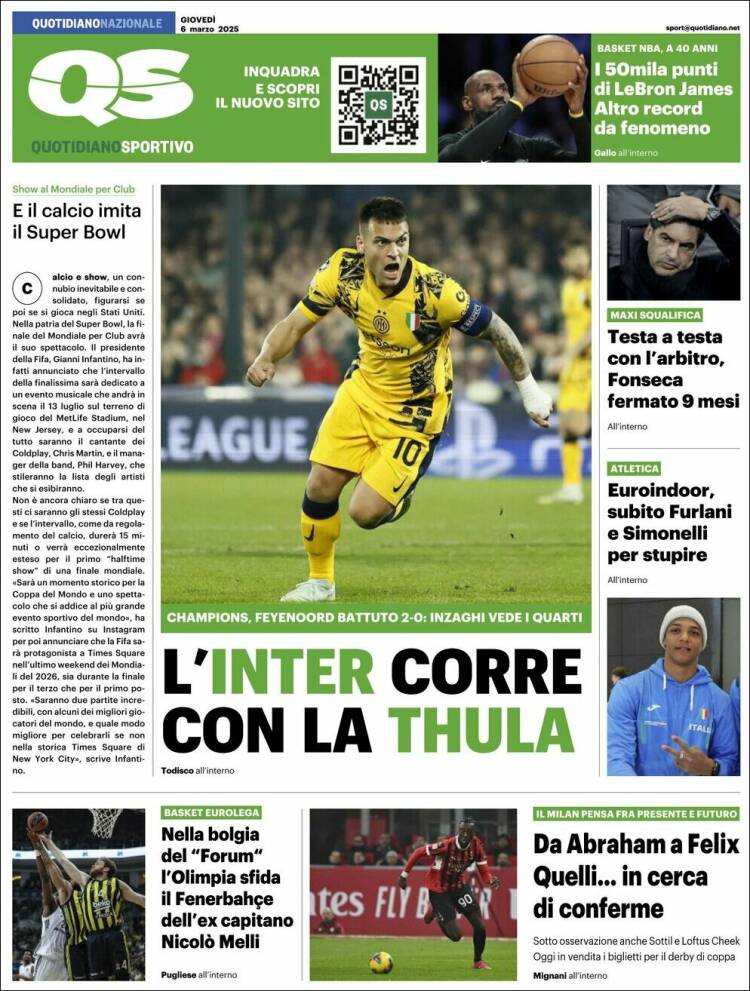 Portada de Quotidiano Sportivo (Italia)