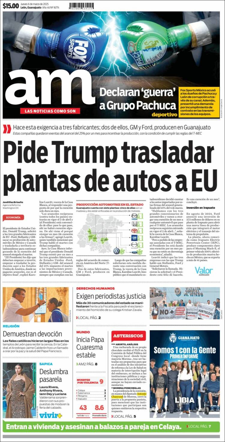 Portada de Al Día A.M. (México)