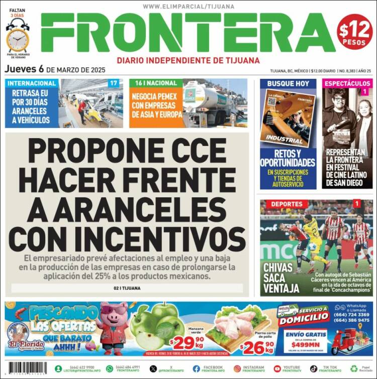 Portada de Frontera (México)