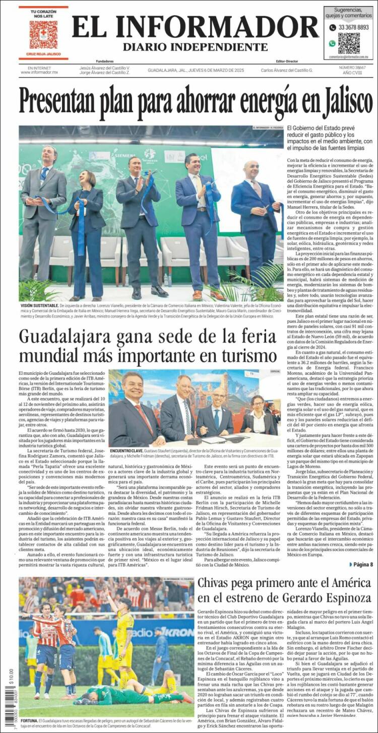 Portada de El Informador (México)