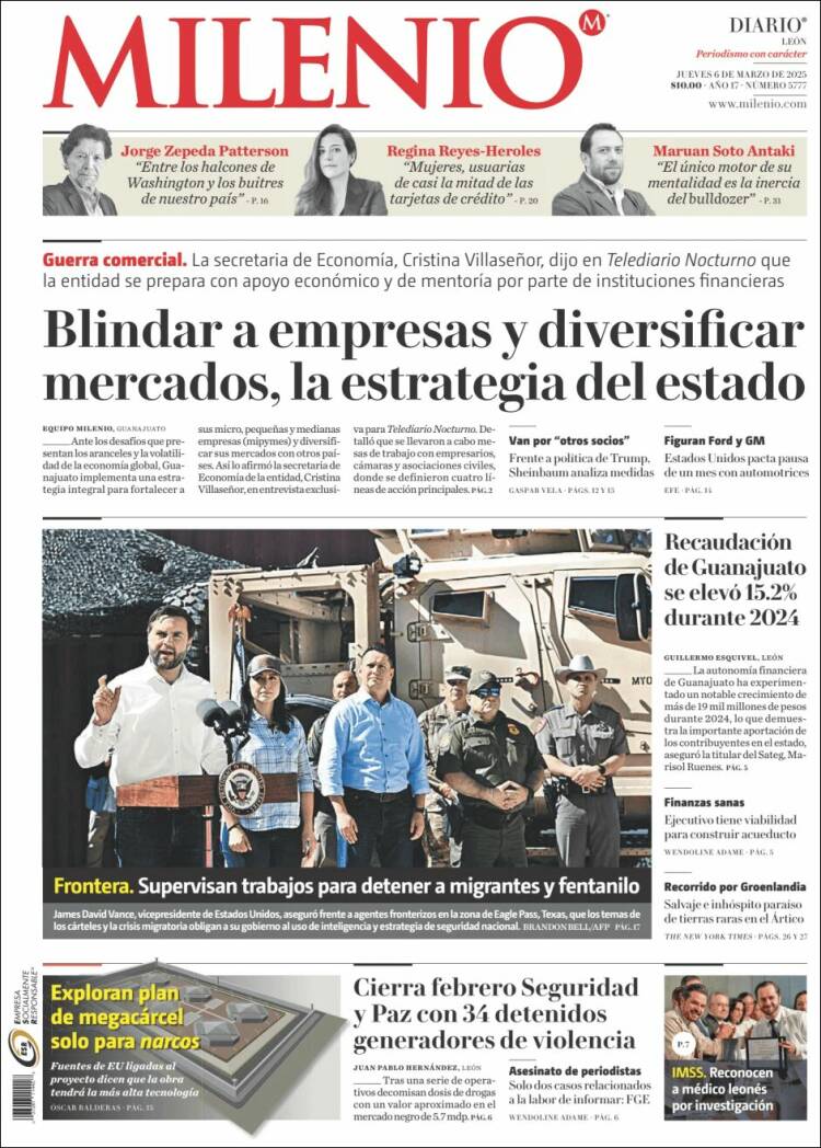 Portada de Milenio de León (México)