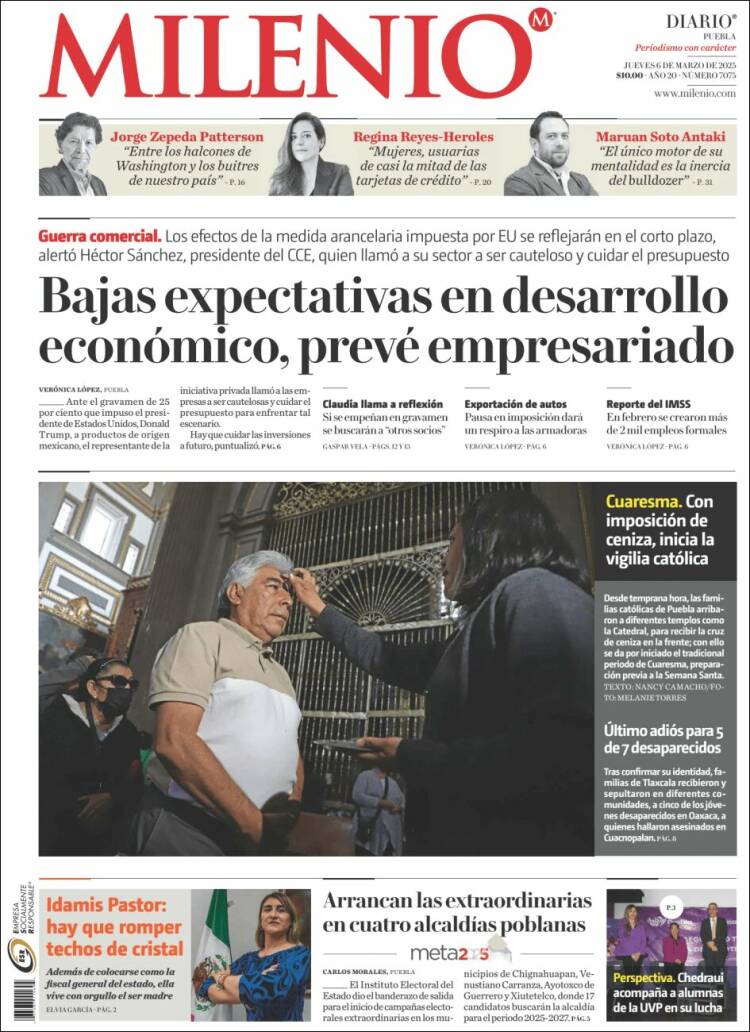 Portada de Milenio de Puebla (México)