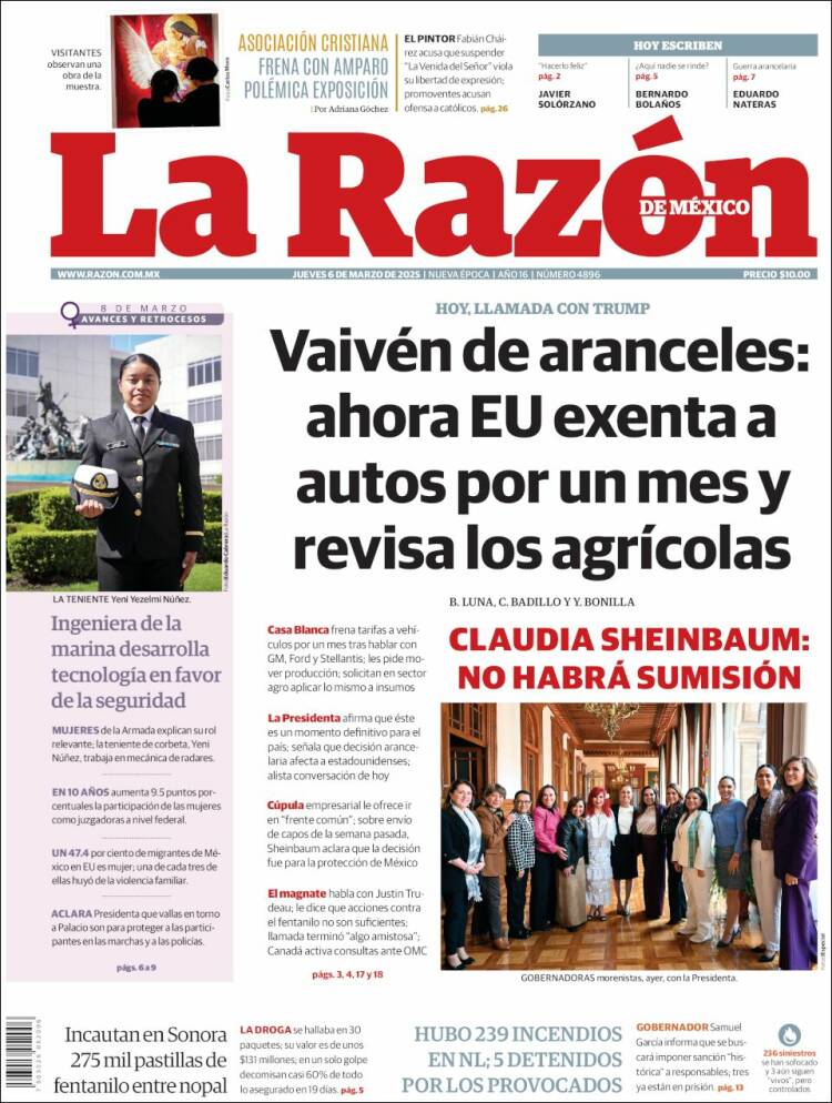 Portada de La Razón (México)