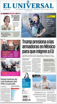 Portada de El Universal (México)