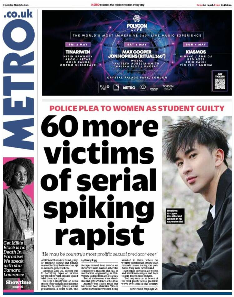 Portada de Metro (Reino Unido)